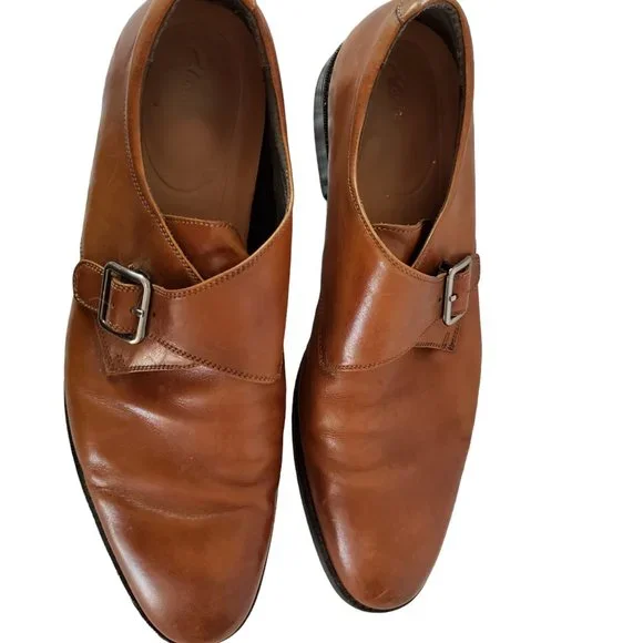 Clarks Dixon Mens 11 M Brown Leather Monk Strap Side Buckle Dress Shoe HTF Dress Shoe Monkstrap Bourbon Nicol – Ace Marks main image 4